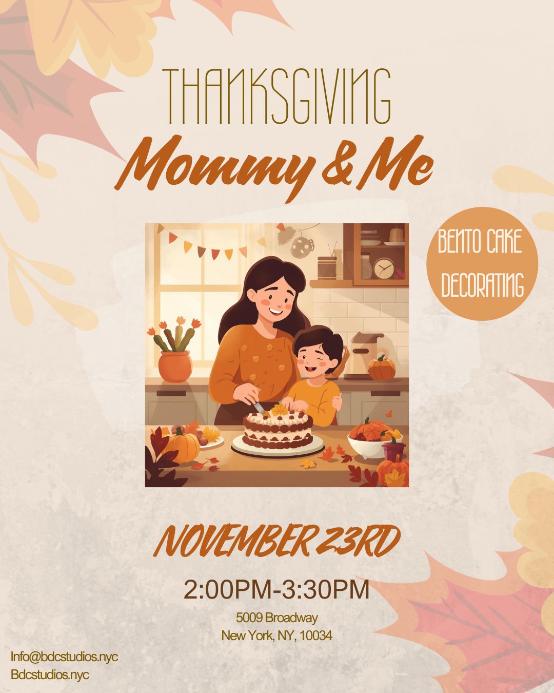 Mommy & Me -Thanksgiving Bento Cake Decorating