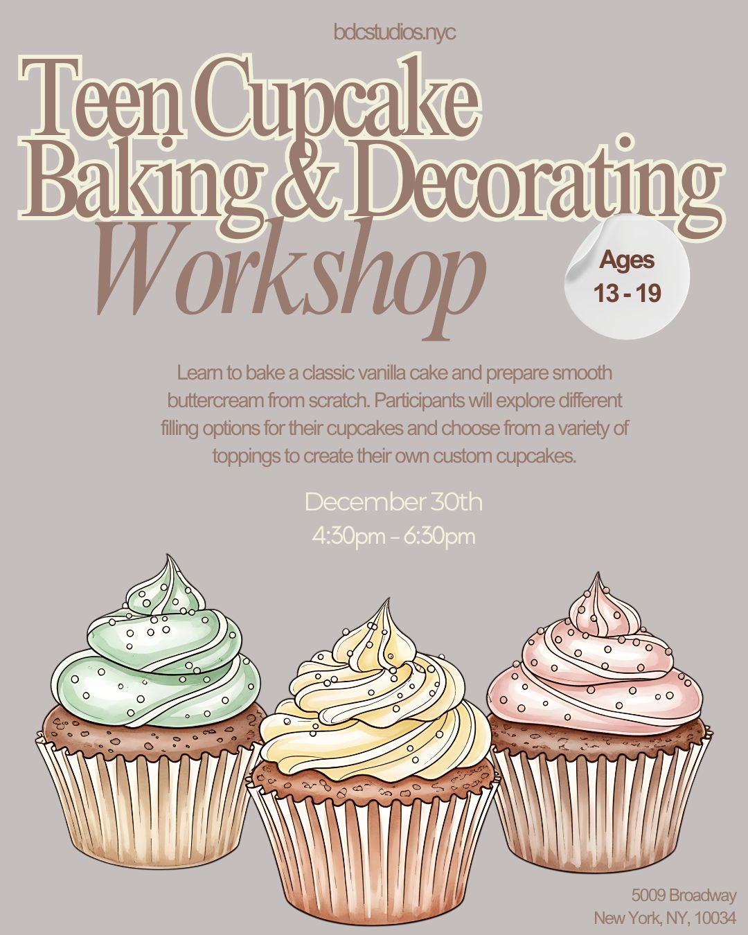 Teen cupcake baking & decorating