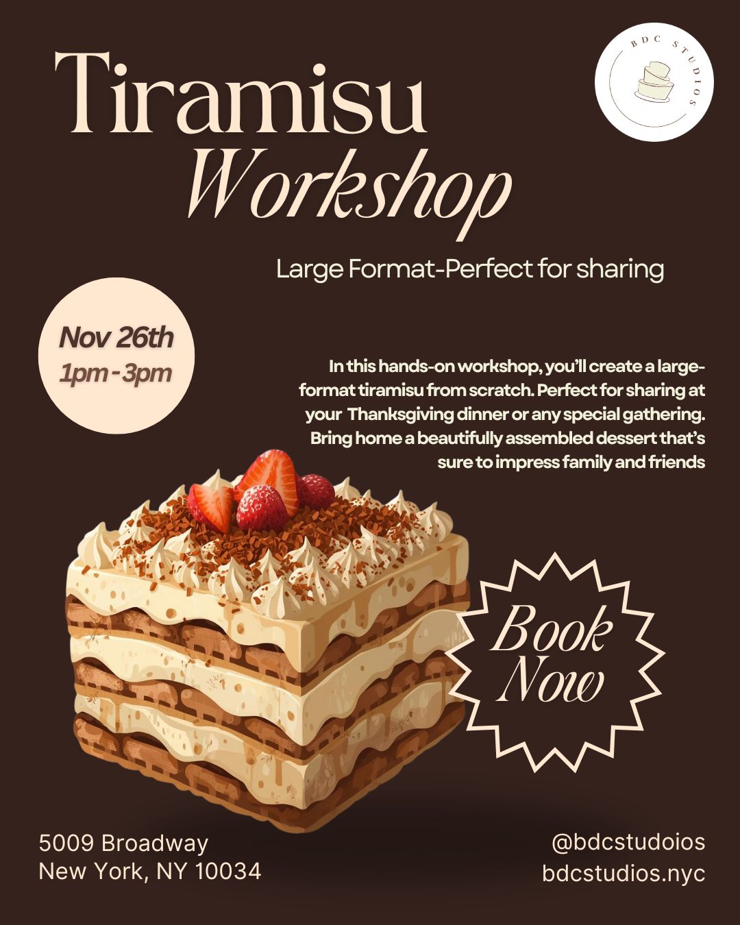 Tiramisu from scratch- Large format