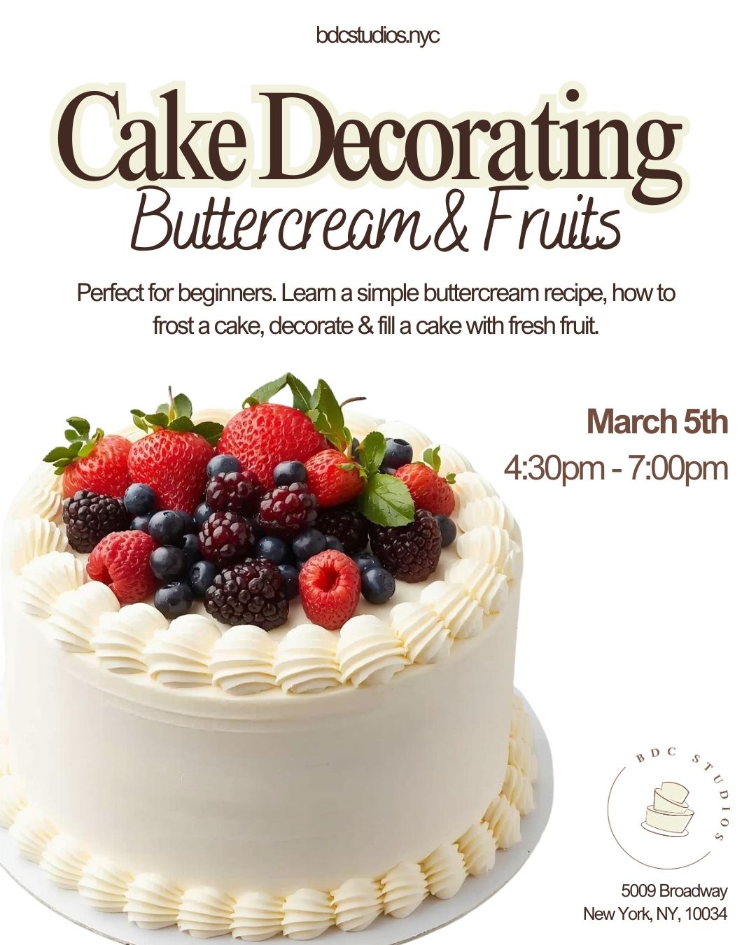 Cake decorating-Buttercream & Fruits 3/5