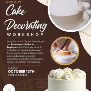 Buttercream basics cake decorating workshop 10/13