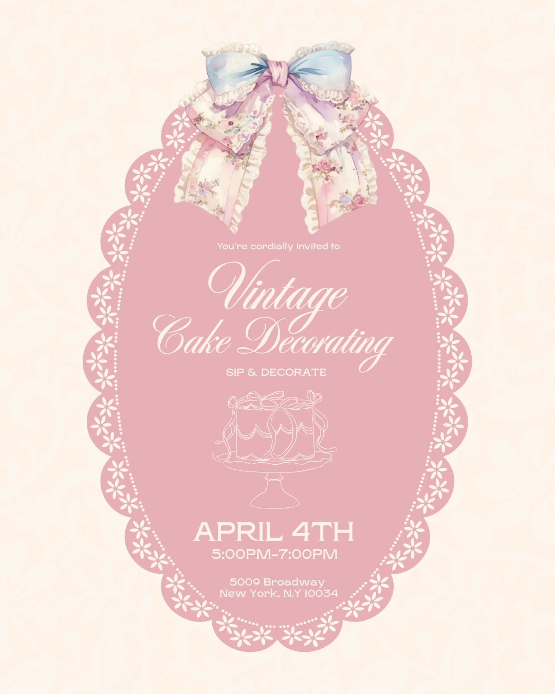 Vintage Cake Decorating-Sip & Decorate 4/4